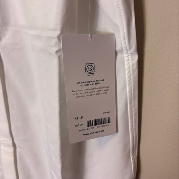 New Athleta White Collared Urbanite II Camisole Button Front Sleeveless Top XS - Picture 6 of 8